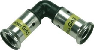 Henco Gas pers knie 90° 26 x 26 MM kunststof 1PKG-2626